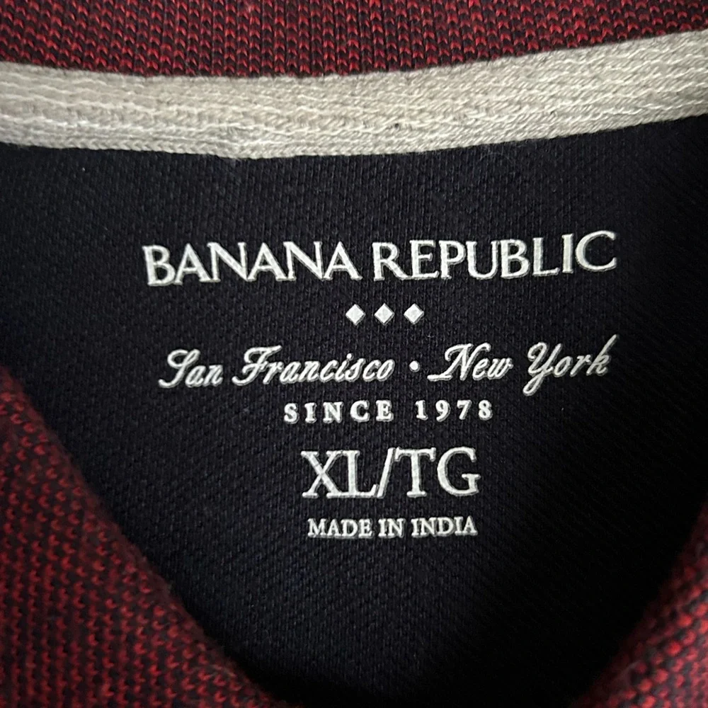 Banana Republic Polo Shirt Men’s XL Burgundy Cotton Logo Golf Dadcore